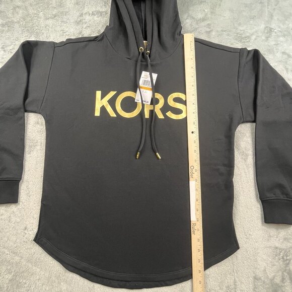 Michael Kors Hoodie Men's Small Black Spell Out Streetwear Preppy QF451NE4MT - Picture 6 of 14